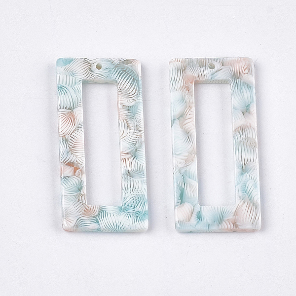 

PandaHall Cellulose Acetate(Resin) Pendants, Rectangle, Pale Turquoise, 37x17x2.5mm, Hole: 1.2mm Cellulose Acetate Rectangle Cyan