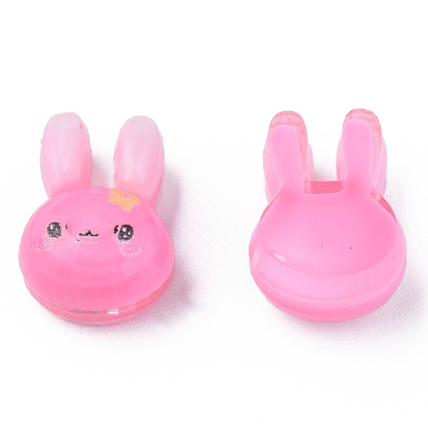 

PandaHall Printed Translucent Epoxy Resin Cabochons, Rabbit, Hot Pink, 16.5x12x8.5mm Epoxy Resin Rabbit