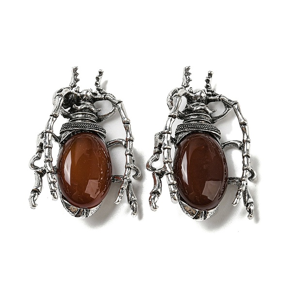 

PandaHall Dual-use Items Alloy Brooch, with Natural Carnelian, Spider, 49.5x35.5x15~16mm, Hole: 4x2.5mm Carnelian Insects