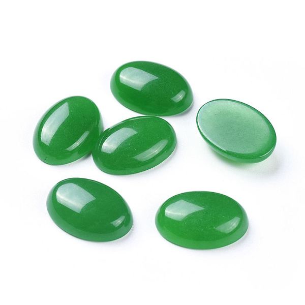 

PandaHall Natural White Jade Cabochons, Dyed, Oval, 30x22mm Jadeite Oval Green