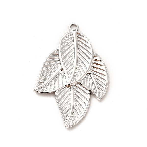 

PandaHall 304 Stainless Steel Pendants, Leaf Charms, Stainless Steel Color, 32x21.5x1.5mm, Hole: 1.6mm 304 Stainless Steel Leaf
