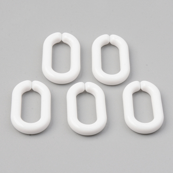

PandaHall Opaque Acrylic Linking Rings, Quick Link Connectors, For Jewelry Cable Chains Making, Oval, Creamy White, 27x16x4mm, Inner...