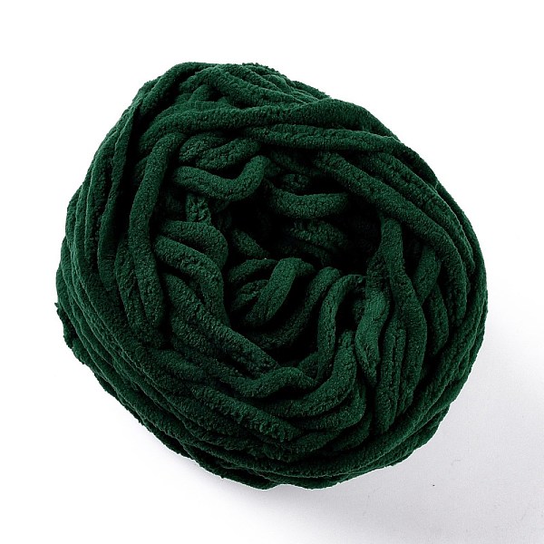 

PandaHall Soft Crocheting Yarn, Thick Knitting Yarn for Scarf, Bag, Cushion Making, Dark Green, 7~8mm, 65.62 yard(60m)/roll Polyester
