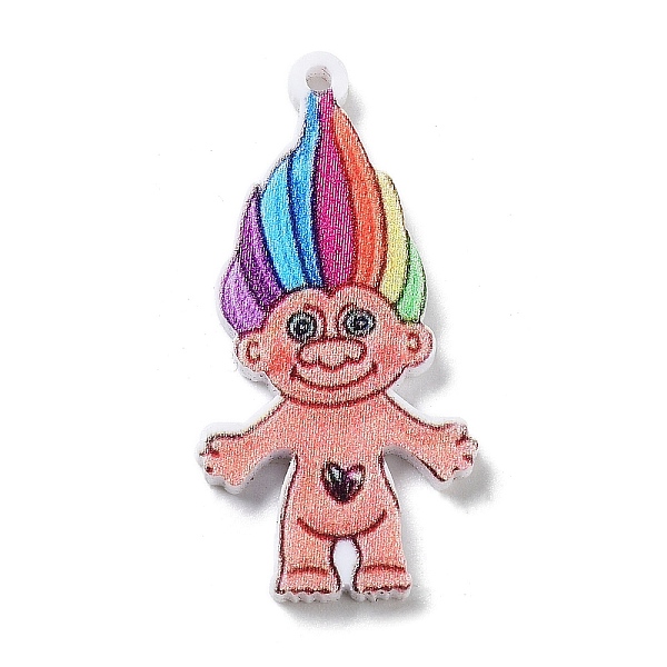 

PandaHall Acrylic Pendants, Doll, 36x18x2.5mm, Hole: 1.6mm Acrylic Doll