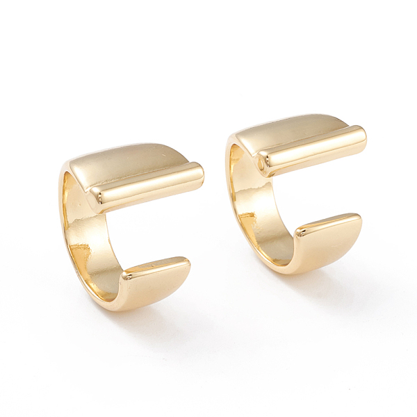 

PandaHall Brass Cuff Rings, Open Rings, Long-Lasting Plated, Real 18K Gold Plated, Letter.I, Size 6, 17mm Brass Letter I
