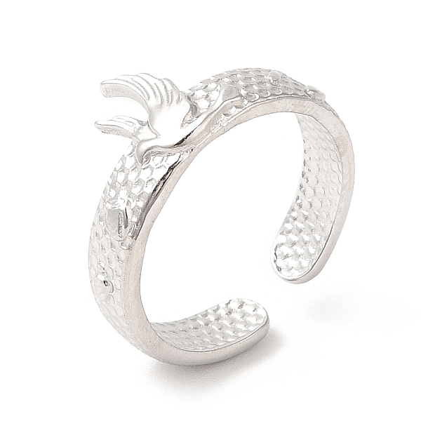 

PandaHall 201 Stainless Steel Open Cuff Ring, Bird Finger Ring for Women, Honeycomb Texture, Stainless Steel Color, US Size 6 1/4(16.8mm)...
