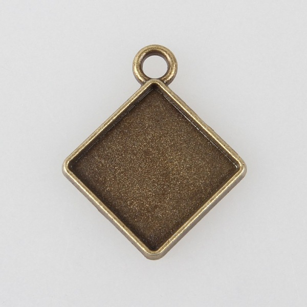 

PandaHall Vintage Tibetan Style Alloy Rhombus Pendant Cabochon Bezel Settings, Cadmium Free & Nickel Free & Lead Free, Antique Bronze...