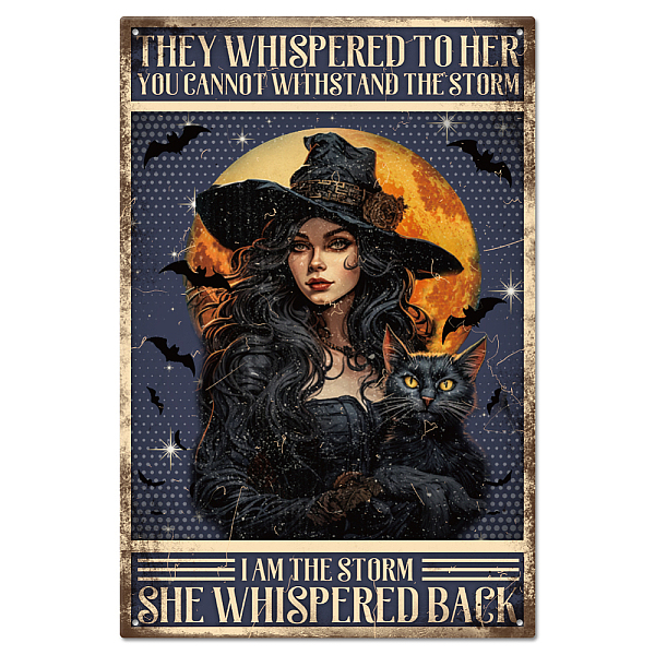 

PandaHall Vintage Metal Tin Sign, Iron Wall Decor for Bars, Restaurants, Cafe Pubs, Rectangle, Witch, 300x200x0.5mm Iron Witch