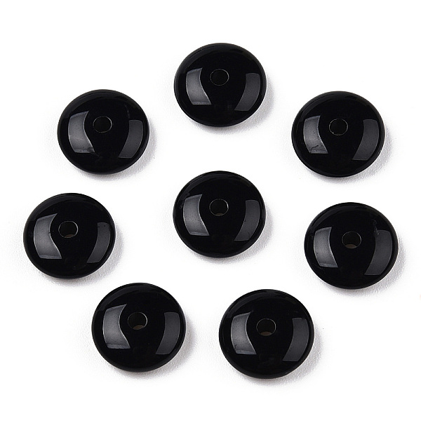 

PandaHall Opaque Acrylic Beads, Flat Round, Black, 10x4mm, Hole: 1.8mm, about 2170pcs/500g Acrylic Flat Round Black