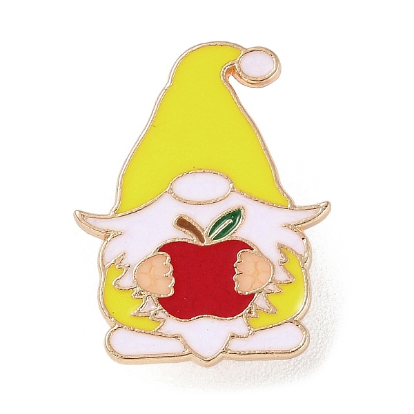 

PandaHall Teacher's Day Theme Rack Plating Light Gold Alloy Brooches, Enamel Pins, Gnome, 25x19x1.5mm Alloy+Enamel Gnome