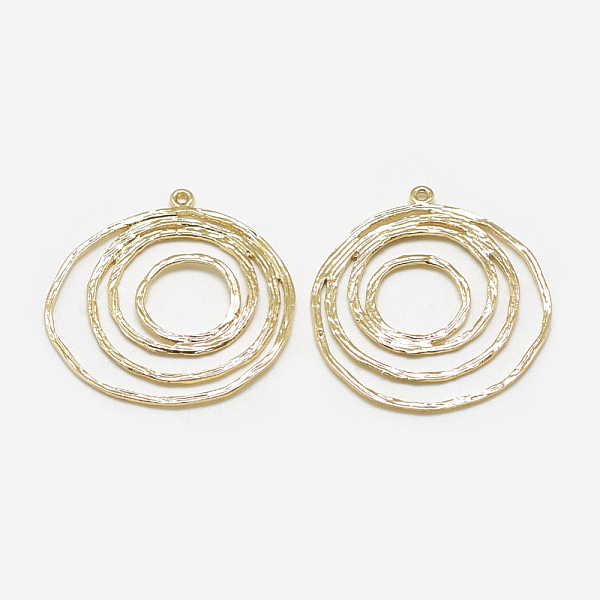 

PandaHall Brass Pendants, Ring, Real 18K Gold Plated, 30x27x1mm, Hole: 1mm Brass Ring