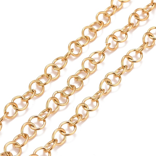 

PandaHall 304 Stainless Steel Rolo Chains, Belcher Chains, Unwelded, with Spool, Golden, 8x1mm, about 32.8 Feet(10m)/roll 304 Stainless...