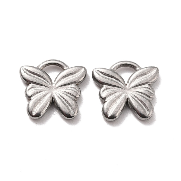 

PandaHall 304 Stainless Steel Charms, Butterfly, Stainless Steel Color, 9.5x10x1.5mm, Hole: 2x2mm 304 Stainless Steel Butterfly