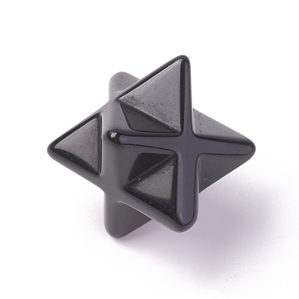 

PandaHall Natural Obsidian Beads, No Hole/Undrilled, Merkaba Star, 28x23.5x17.5mm Obsidian Star