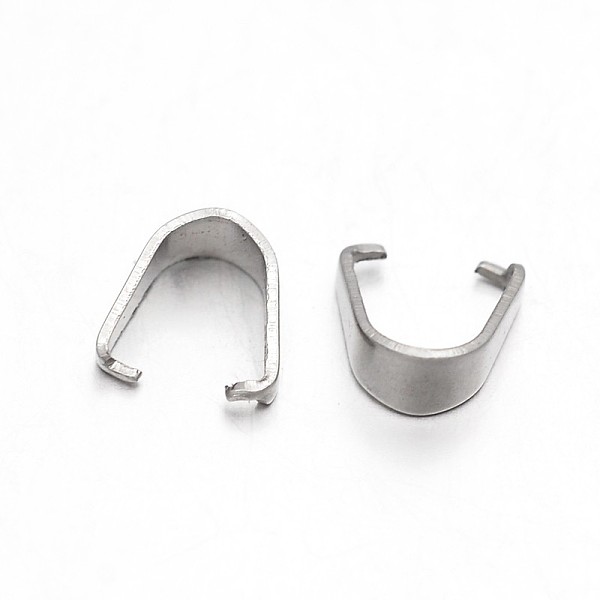 

PandaHall 304 Stainless Steel Snap on Bails, Stainless Steel Color, 7x6.5x3mm, Pin: 0.4mm 304 Stainless Steel