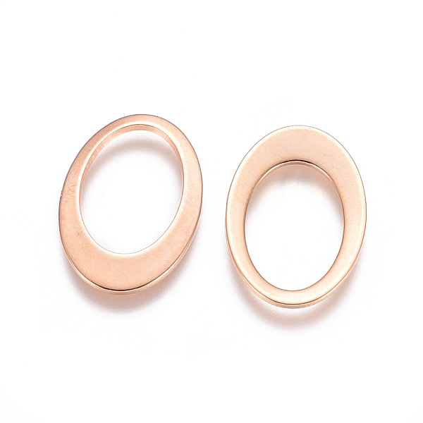 

PandaHall 201 Stainless Steel Linking Rings, Oval, Rose Gold, 18x12x1mm, Inner Size: 13x8mm 201 Stainless Steel Oval