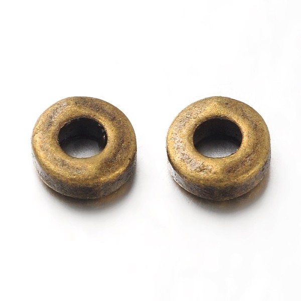 

PandaHall Tibetan Style Alloy Beads, Lead Free and Cadmium Free and Nickel Free, Donut, Antique Bronze, 6x2mm, Hole: 2.5mm. Alloy Donut