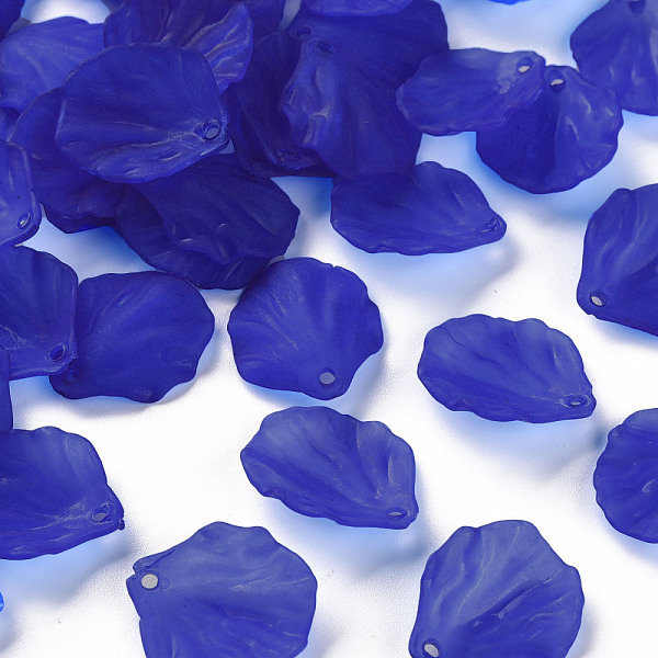

PandaHall Transparent Frosted Acrylic Pendants, Petaline, Royal Blue, 19.5x16.5x4mm, Hole: 1.5mm Acrylic Petaline