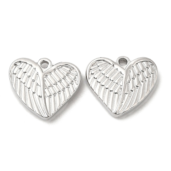 

PandaHall 304 Stainless Steel Pendants, Heart with Wing Charm, Stainless Steel Color, 15.5x18x4mm, Hole: 1.5mm 304 Stainless Steel Heart