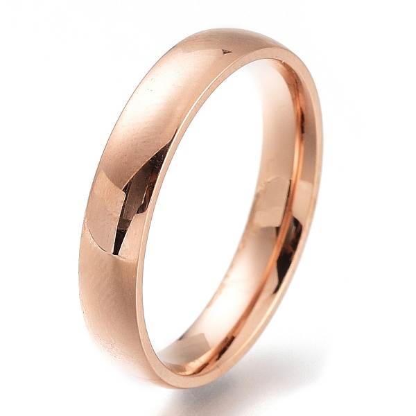 

PandaHall 304 Stainless Steel Finger Rings, Plain Band Rings, Rose Gold, US Size 7, Inner Diameter: 17mm 304 Stainless Steel