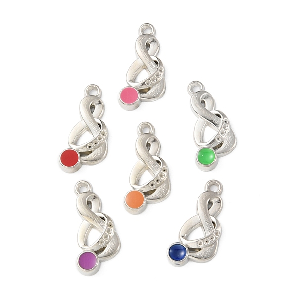 

PandaHall CCB Plastic Enamel Pendants, Platinum, Musical Note Charms, Mixed Color, 32.5x16x4mm, Hole: 2.5mm Plastic Musical Note Multicolor