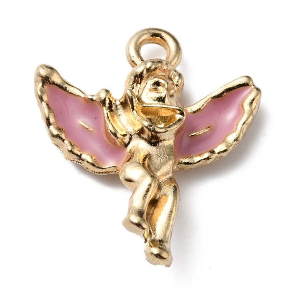 

PandaHall Alloy Enamel Pendants, Angel, Flamingo, 18.5x16x4mm, Hole: 1.8mm Alloy+Enamel Angel & Fairy Pink