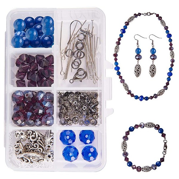 

PandaHall SUNNYCLUE DIY Necklaces Making, with Handmade Glass Pearl and Zinc Alloy Lobster Claw Clasps, Alloy Filigree Beads, Glass Beads..., Multicolor