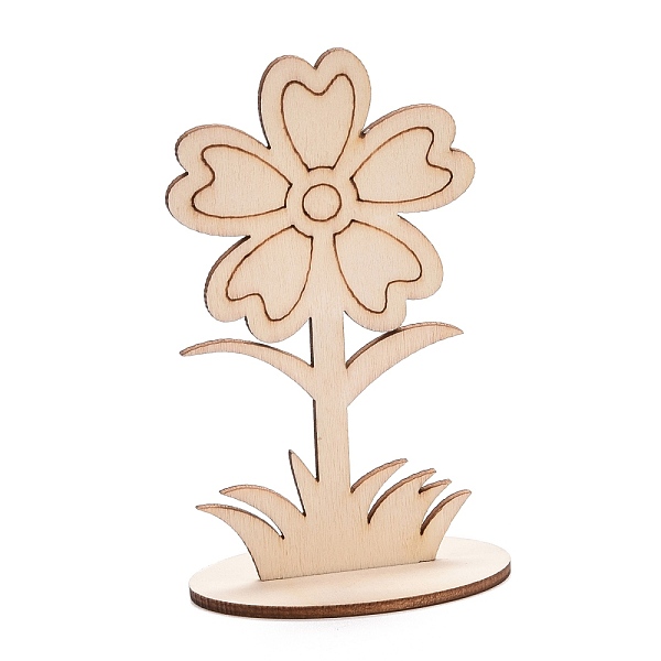 

PandaHall DIY Unfinished Wood Flowers Cutout, with Slot, for Craft Painting Supplies, BurlyWood, 5.9x5x9.9cm Wood Orange