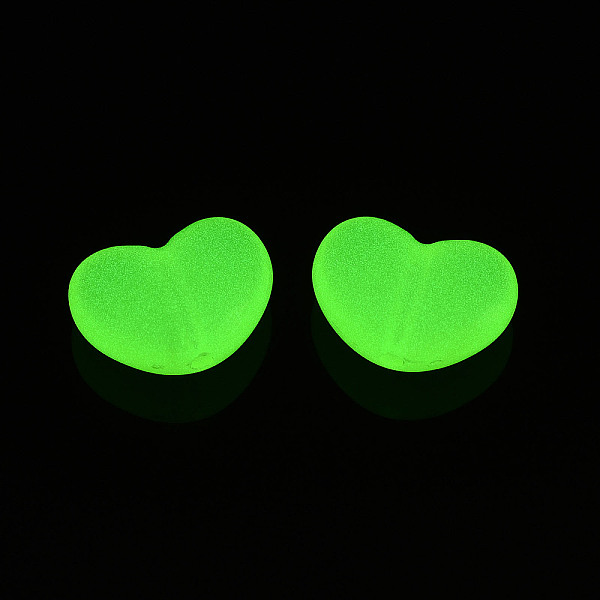 

PandaHall Luminous Acrylic Beads, Glow in the Dark, Heart, Green Yellow, 15.5x21x9.5mm, Hole: 2mm, about 235pcs/500g Acrylic Heart