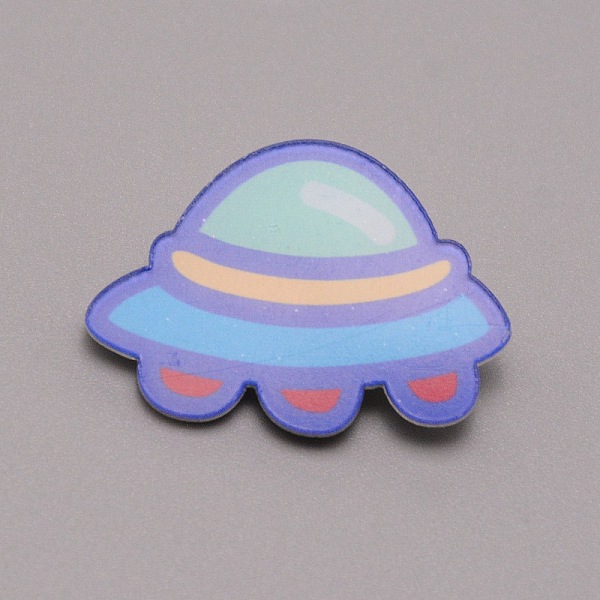 

PandaHall Spacecraft Plastic Brooch for Backpack Clothes, White, Blue, 23.5x33x7mm, Pin: 0.7mm Plastic Blue