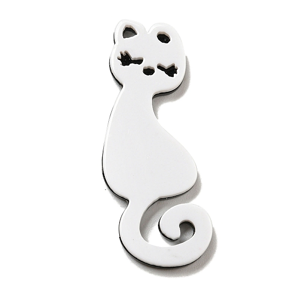 

PandaHall Halloween Theme Acrylic Pendants, Cat Shape, 46x21x3.5mm, Hole: 2.5x2.5mm Acrylic Cat Shape White