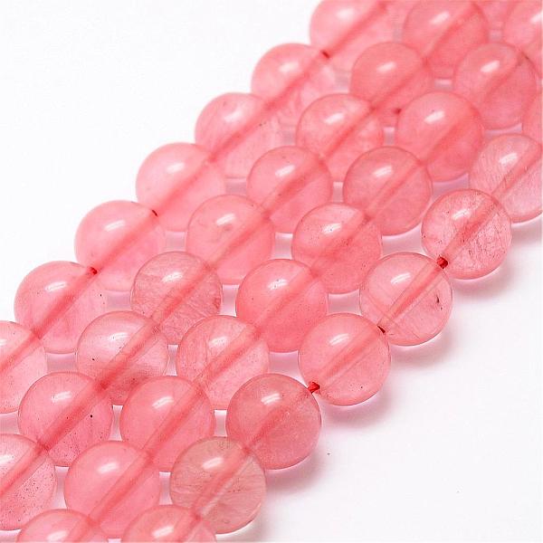 

PandaHall Cherry Quartz Glass Bead Strands, Round, 8mm, Hole: 1mm, about 48pcs/strand, 16 inch Cherry Quartz Glass Round