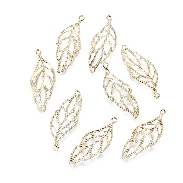 

PandaHall Iron Links, Leaf, Golden, 29x11x0.5mm, Hole: 1.2mm Iron Leaf