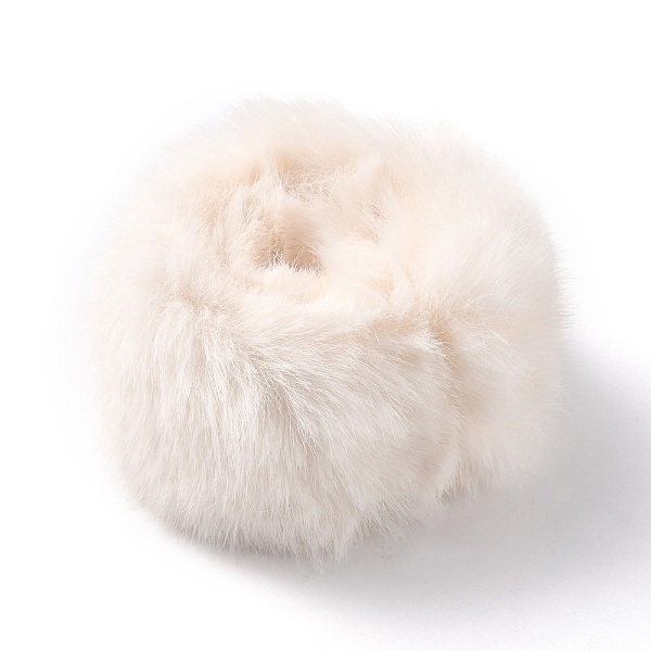 

PandaHall Girls Alloy Hair Ties, Ponytail Holder, Slap Hair Accessories, with Plush, White, 29x53x28mm Alloy White