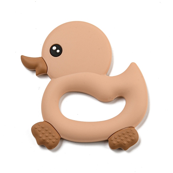 

PandaHall Silicone Focal Beads, Silicone Teething Beads, Baby Toy, Duck, Dark Salmon, 93x83x9mm Silicone Duck
