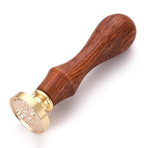 

PandaHall Brass Wax Sealing Stamp, with Rosewood Handle for Post Decoration DIY Card Making, Earth Pattern, 89.5x25.5mm Brass