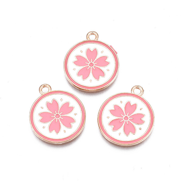 

PandaHall Alloy Enamel Pendants, Cadmium Free & Lead Free, Flat Round with Flower, Hot Pink, 20.5x17.5x1.5mm, Hole: 1.6mm Alloy+Enamel Flat...