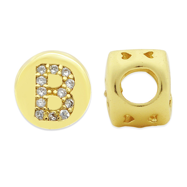 

PandaHall Brass Micro Pave Clear Cubic Zirconia Beads, Flat Round with Letter, Letter.B, 7.5x6.5mm, Hole: 3.5mm, 3pcs/bag Brass+Cubic...