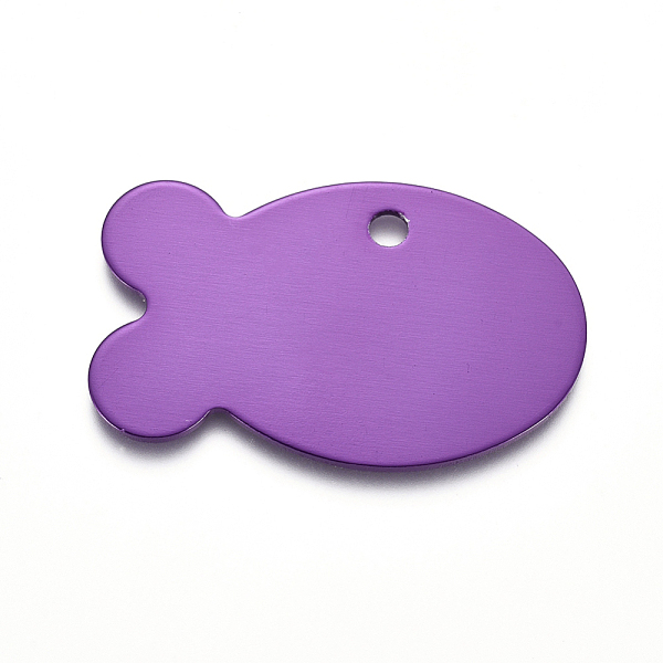 

PandaHall Aluminum Pendants, Stamping Blank Tag, Fish, Purple, 24x38x1mm, Hole: 3mm Aluminum Fish Purple