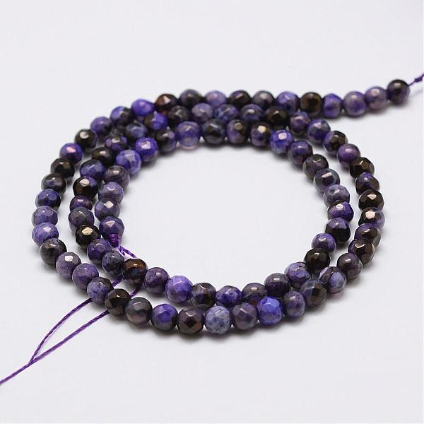 

PandaHall Faceted Natural Fire Crackle Agate Beads Strands, Round, Dyed & Heated, Purple, 4mm, Hole: 0.8mm, about 90~92pcs/strand, 14 inch...