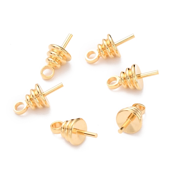 

PandaHall Brass Cup Pearl Peg Bails Pin Pendants, For Half Drilled Beads, Long-Lasting Plated, Real 24K Gold Plated, 9.5x4.5mm, Hole: 1.5mm...