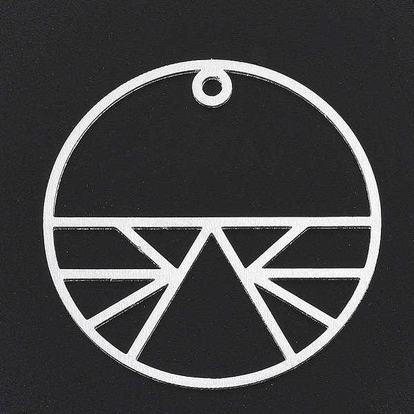 

PandaHall Aluminium Big Pendants, Laser Cut Big Pendants, Flat Round, Silver Color Plated, 50x1mm, Hole: 3mm Aluminum Flat Round