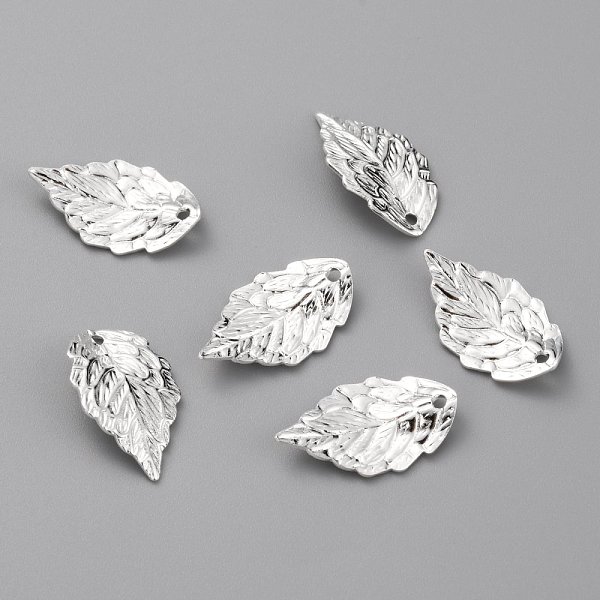 

PandaHall Brass Pendants, Leaf, 925 Sterling Silver Plated, 17.5x10x2.5mm, Hole: 1mm Brass Leaf
