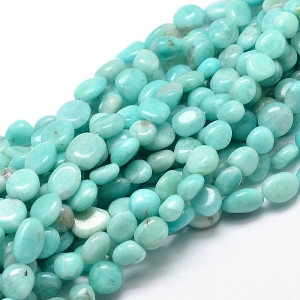 

PandaHall Natural Amazonite Gemstone Nuggets Bead Strands, Tumbled Stone, 9~12x8~13x5~7mm, Hole: 1mm, about 15.3 inch~15.7 inch Amazonite...