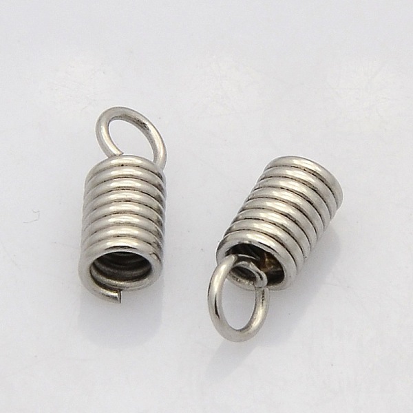 

PandaHall 304 Stainless Steel Terminators, Cord Coil, Stainless Steel Color, 10x4mm, Hole: 2.5mm, Inner Diameter: 2.5mm 304 Stainless Steel