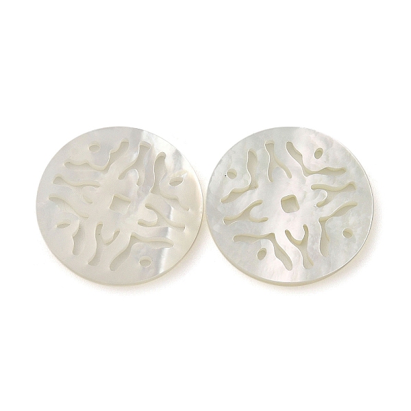 

PandaHall Natural White Shell Hollow Pendants, Flat Round Charms, WhiteSmoke, 20x1.5mm, Hole: 1.4mm White Shell Flat Round White