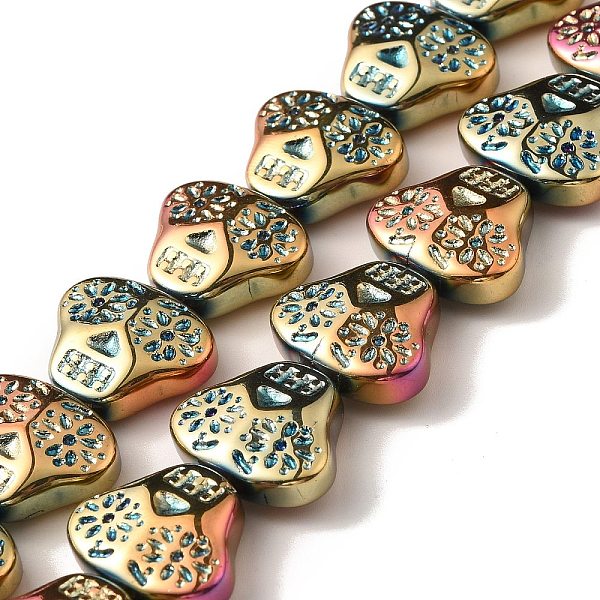 

PandaHall Electroplate Glass Beads Strands, Rainbow Plated Plated, Skull Head, Multi-color Plated, 16x19x7mm, Hole: 1.2mm, about...