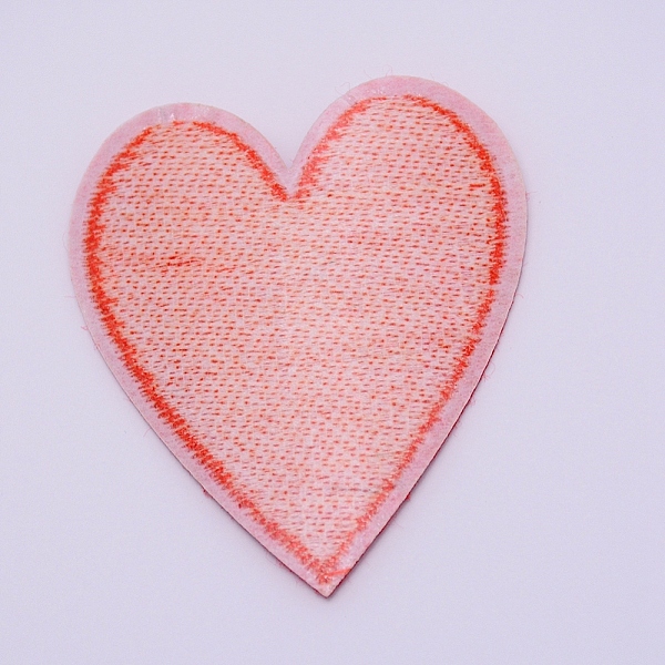 

PandaHall Computerized Embroidery Cloth Iron on/Sew on Patches, Costume Accessories, Appliques, Heart, Red, 62x55x1mm Nylon Heart Red