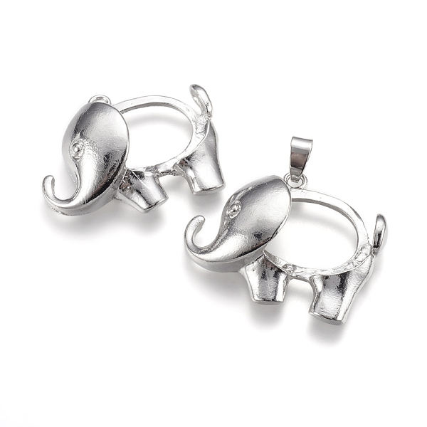 

PandaHall Alloy Pendant Cabochon Open Back Settings, Elephant, Platinum, Oval Tray: 25x18mm, 29.5x38x10mm, Hole: 4x7mm Alloy Elephant