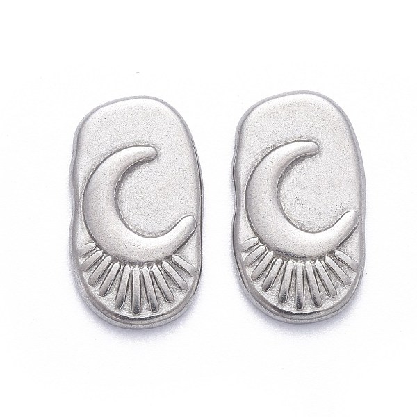 

PandaHall 304 Stainless Steel Cabochons, Oval with Moon, Floating Charms, DIY for Floating Lockets Glass Living Memory Lockets, Stainless...